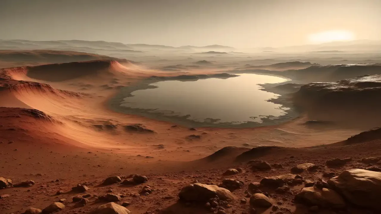 Un antico lago su Marte poteva essere pieno di microbi