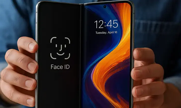iPhone pieghevole con Face ID sotto il display
