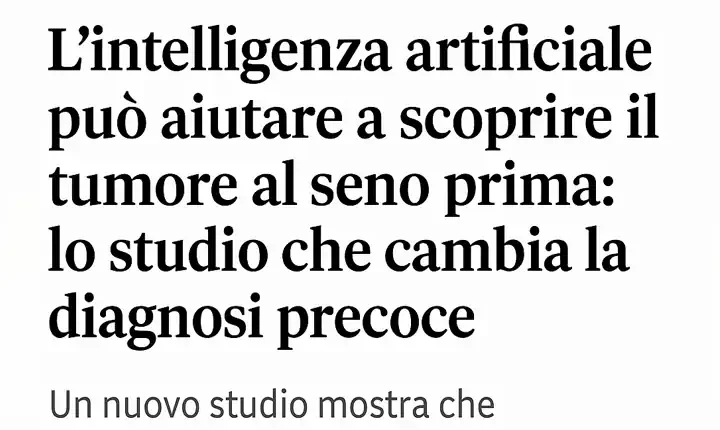 IA e diagnosi precoce: l’intelligenza artificiale può anticipare il tumore al seno fino al 30%