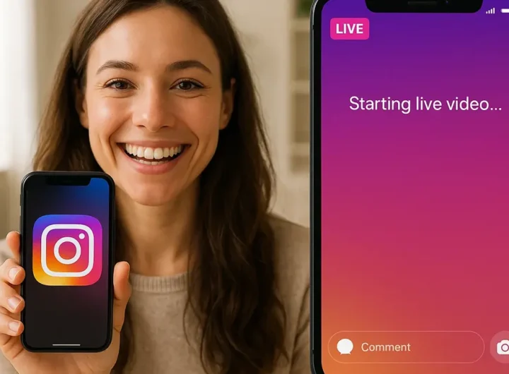 Una persona sorridente tiene uno smartphone in mano