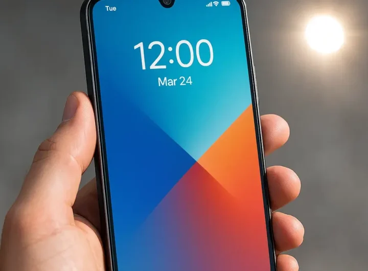 Uno smartphone con uno schermo estremamente chiaro e privo di riflessi