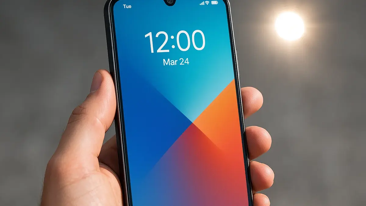 Uno smartphone con uno schermo estremamente chiaro e privo di riflessi