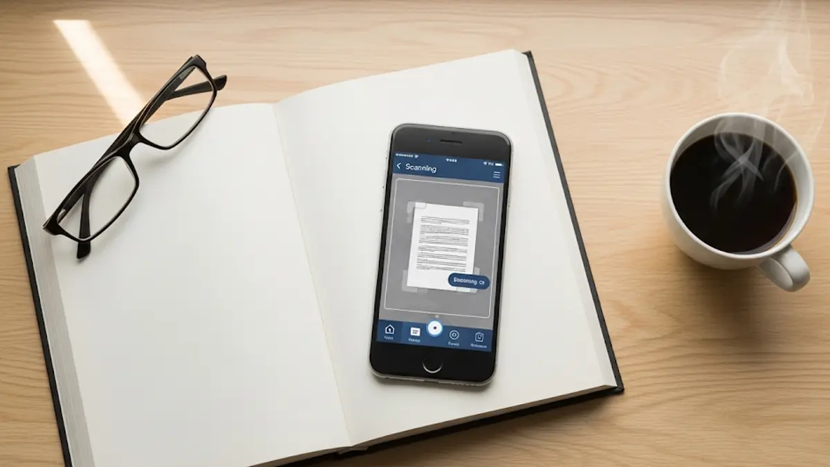 Confronto delle interfacce di diverse app di scansione per libri su uno schermo di iPhone