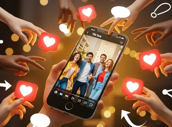 Un telefono con app di TikTok aperta