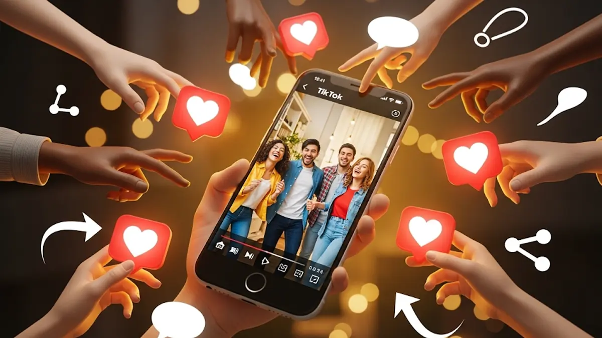 Un telefono con app di TikTok aperta