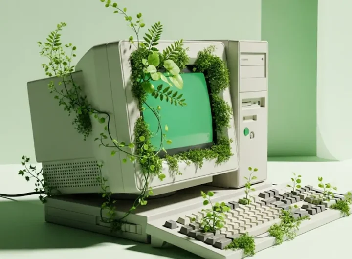 Un vecchio computer che viene riciclato
