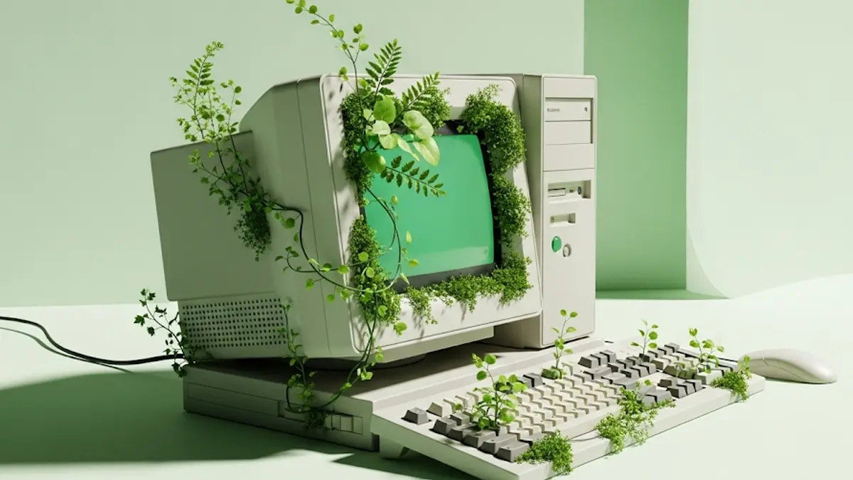 Un vecchio computer che viene riciclato