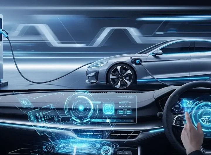 dettaglio di un auto elettrica dal design innovativo