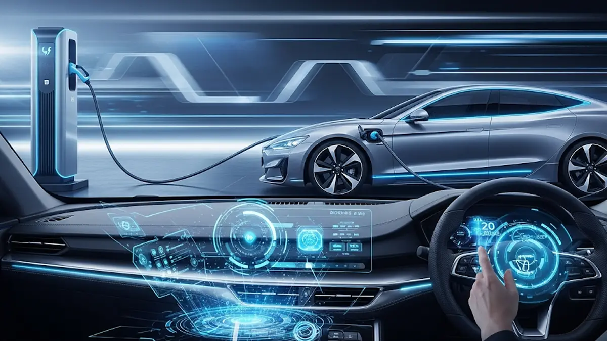 dettaglio di un auto elettrica dal design innovativo