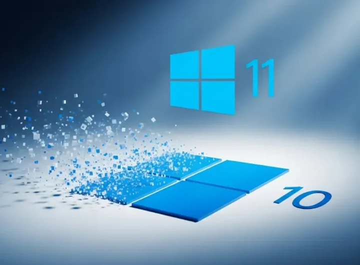 il logo di Windows 10 si sta lentamente dissolvendo in pixel