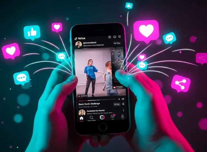 una persona mentre scorre il feed di TikTok