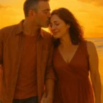 Auguri-romantici-anniversario-matrimonio-coppia-che-si-tiene-per-mano-tramonto