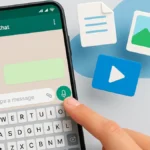 Icona allegato WhatsApp su smartphone che invia file grandi