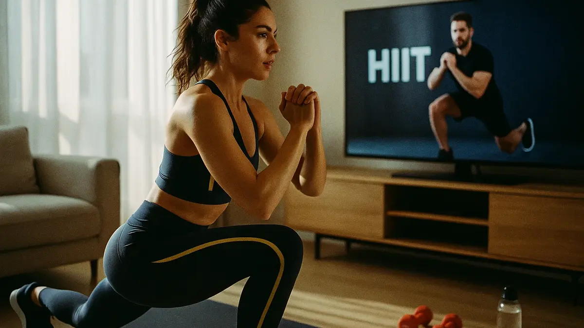 Personal trainer professionista che registra una lezione di fitness online