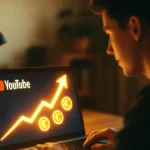 Un creator di contenuti analizza le statistiche di guadagno dal suo YouTube Studio