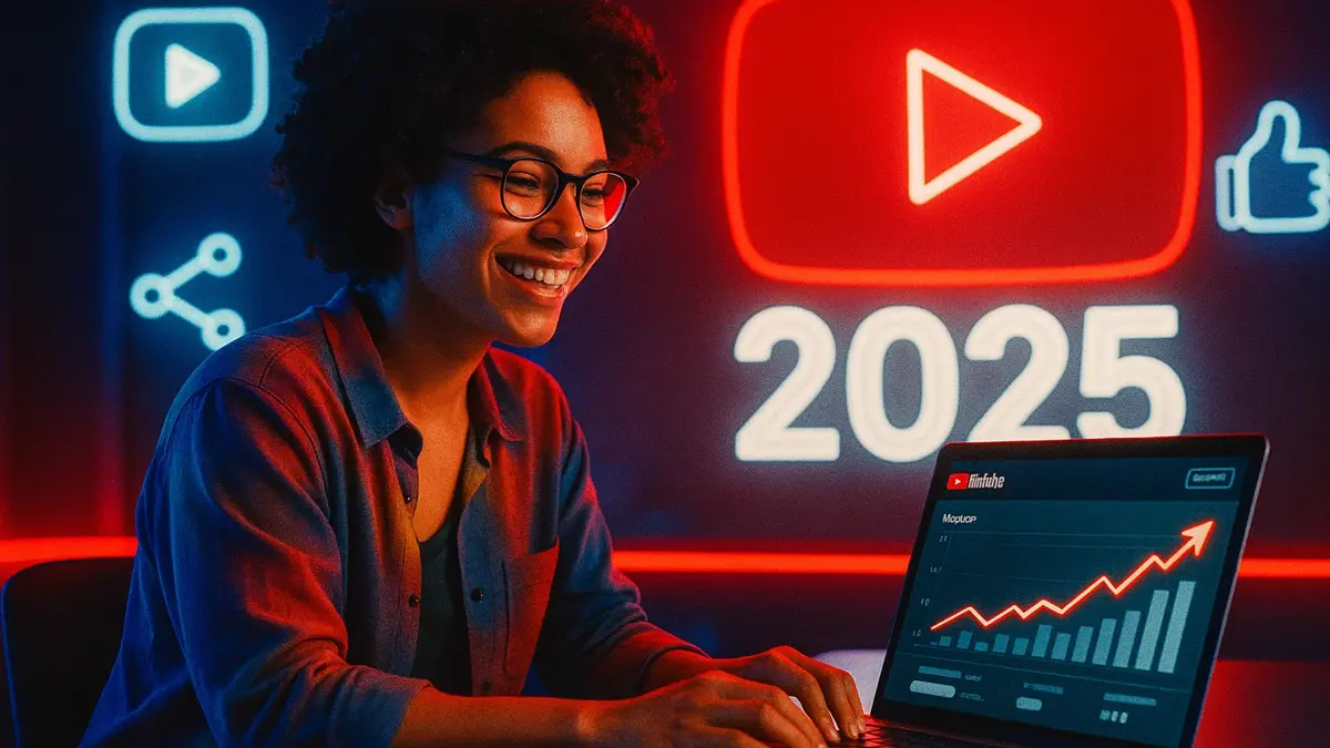 Una persona analizza i dati di crescita del suo canale per aumentare le visualizzazioni su YouTube nel 2025
