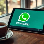 ablet con schermata di WhatsApp aperta connesso via Wi-Fi