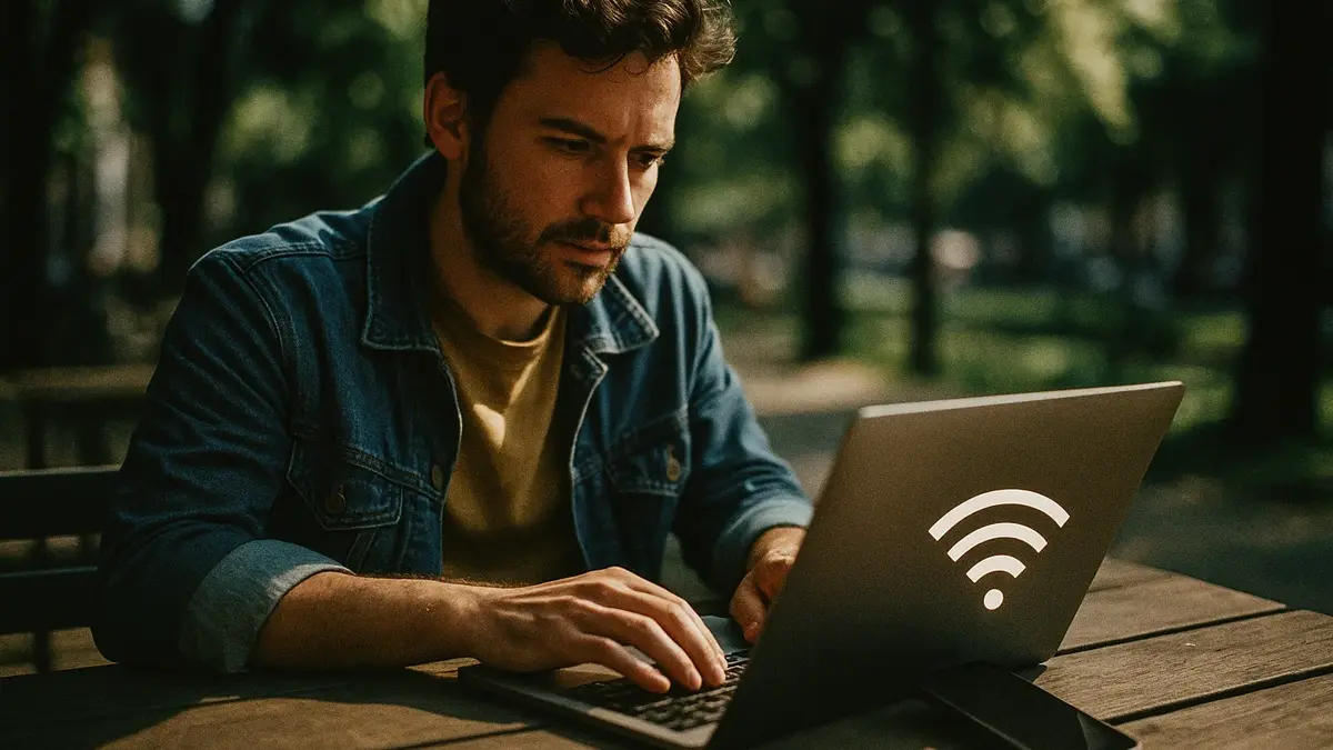 una persona in un ambiente informale e accogliente mentre lavora su un laptop