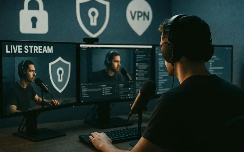Creator che gestisce una diretta online in modo sicuro e privato