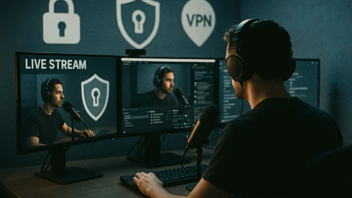 Creator che gestisce una diretta online in modo sicuro e privato