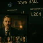 Dashboard di una piattaforma town hall virtuale