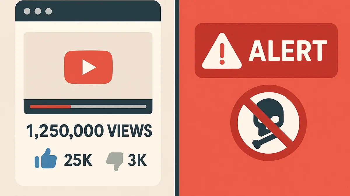 Grafico che mostra un video YouTube con visualizzazioni in aumento