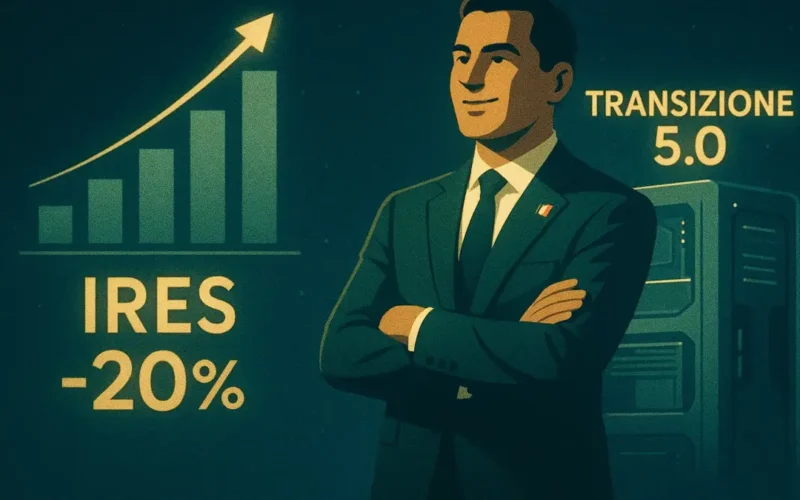 Icone digitali e grafici finanziari che si trasformano in una piccola impresa