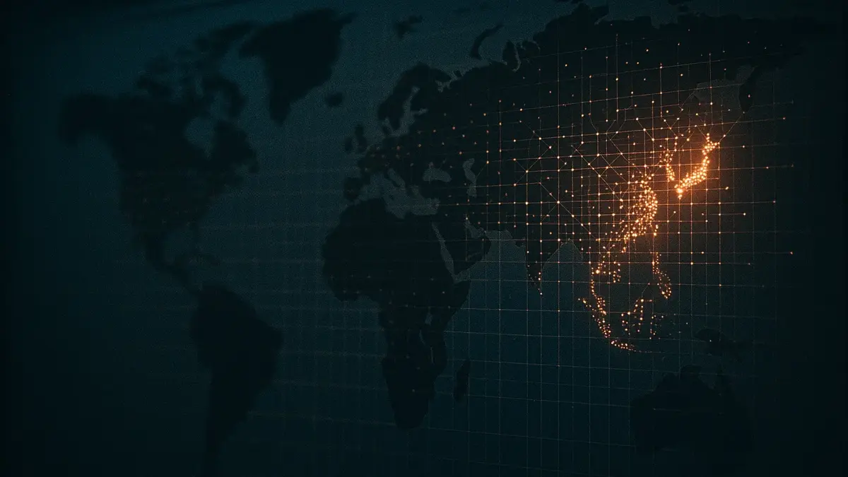 Mappa mondo illuminata con icone di persone connesse
