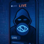 Primo piano di uno smartphone che mostra interfaccia di una diretta Instagram