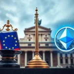 Rappresentazione concettuale della regolamentazione delle criptovalute in Italia nel 2025