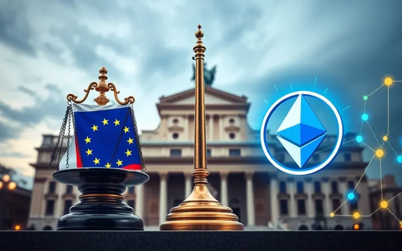 Rappresentazione concettuale della regolamentazione delle criptovalute in Italia nel 2025