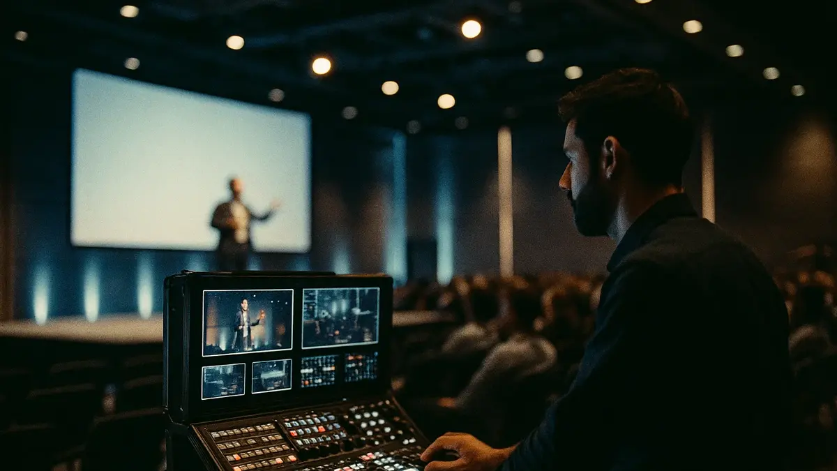 Regia mobile professionale in funzione per diretta live