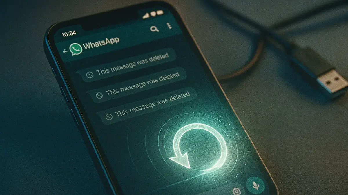 Schermo di smartphone che mostra un icona di WhatsApp con un lucchetto aperto