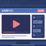 schermo di computer che mostra un interfaccia di diretta streaming personalizzata