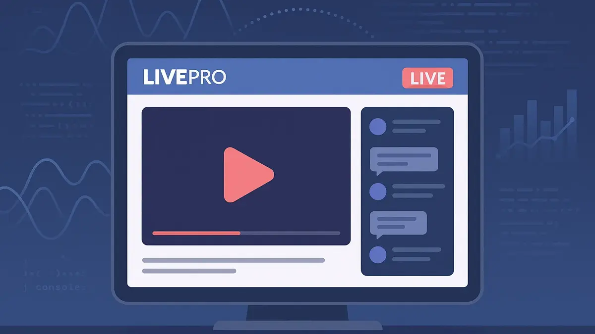 schermo di computer che mostra un interfaccia di diretta streaming personalizzata