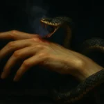 serpente-velenoso-che-morde-la-mano-sinistra-di-una-donna-simbolo-inconscio