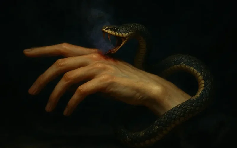 Sognare un serpente che ti morde la mano sinistra
