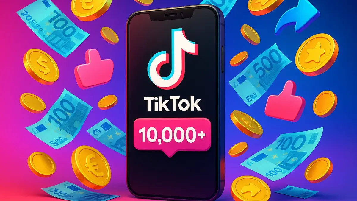 Grafico che mostra il guadagno su TikTok con 10.000 follower