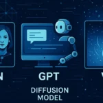 Rappresentazione visiva dei principali tipi di intelligenza artificiale generativa