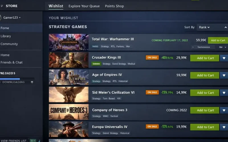 I giochi di strategia più desiderati su Steam nel 2026