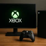 Rappresentazione della console xbox e un monitor acceso