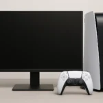Rappresentazione di un monitor con una console playstation 5