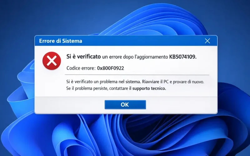 windows-11-kb5074109-crash-microsoft-rimuovere-aggiornamento