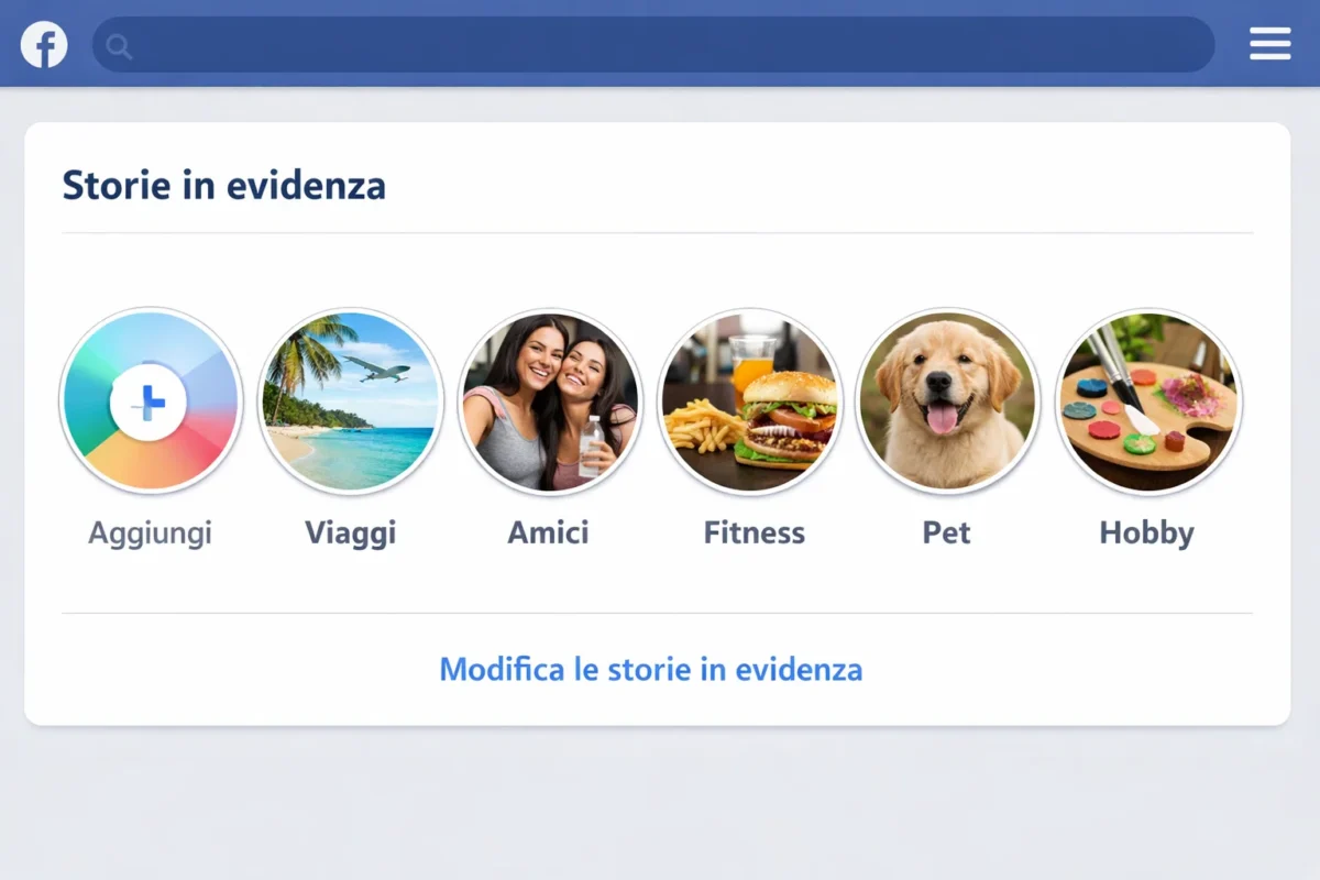 quando guardi le storie in evidenza su facebook si vede